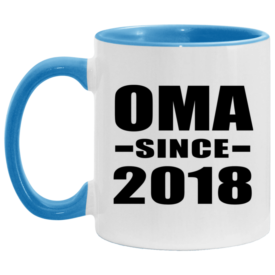 Oma Since 2018 - 11oz Accent Mug Blue