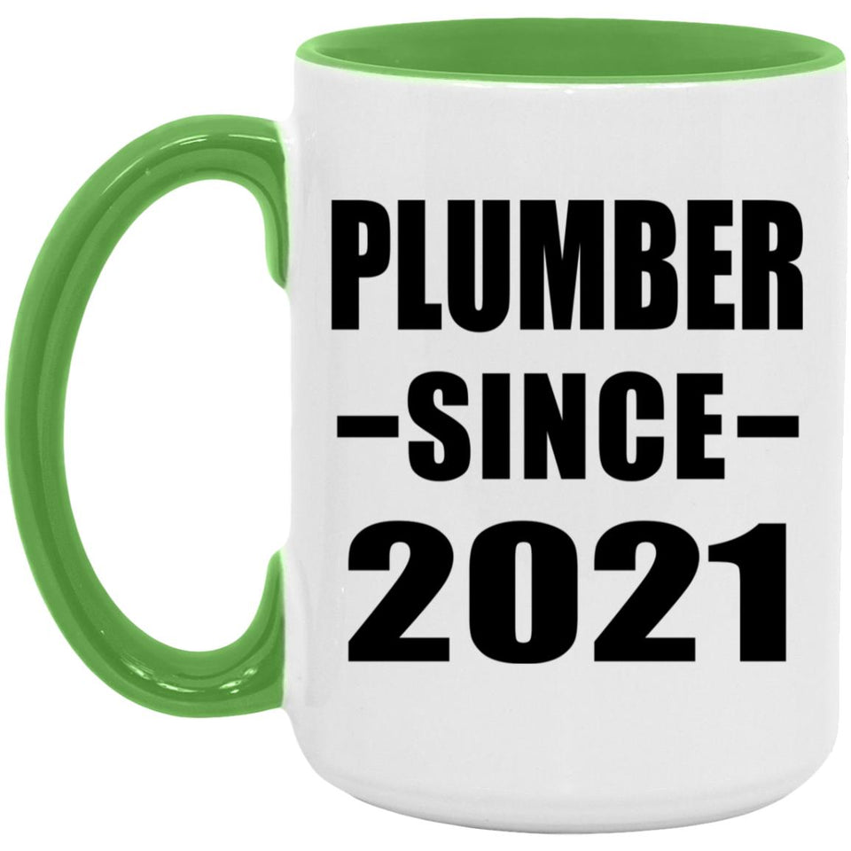 Plumber Since 2021 - 15oz Accent Mug Green