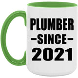 Plumber Since 2021 - 15oz Accent Mug Green