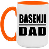 Basenji Dad - 15oz Accent Mug Orange
