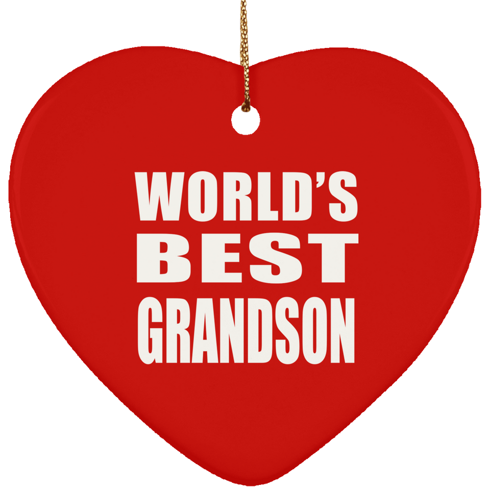 World's Best Grandson - Heart Ornament