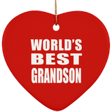 World's Best Grandson - Heart Ornament