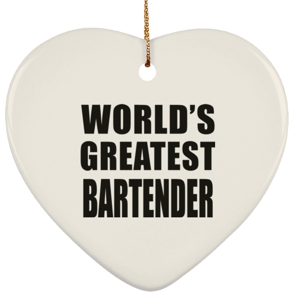 World's Greatest Bartender - Heart Ornament