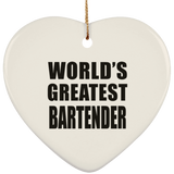 World's Greatest Bartender - Heart Ornament