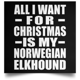 All I Want For Christmas Is My Norwegian Elkhound - Poster Square