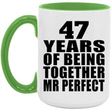 47th Anniversary 47 Years Of Being Mr Perfect - 15oz Accent Mug Green