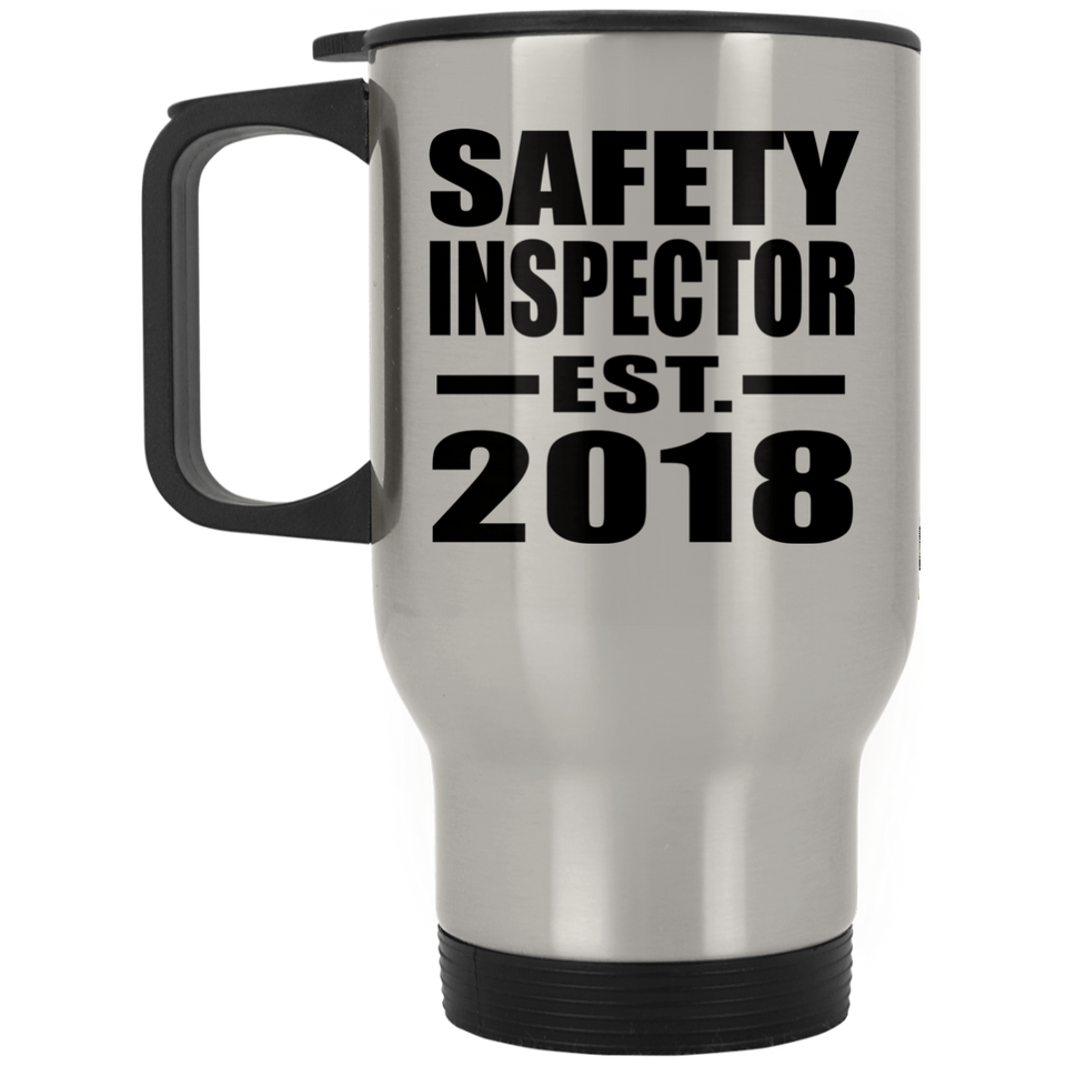 Safety Inspector Established EST. 2018 - Silver Travel Mug