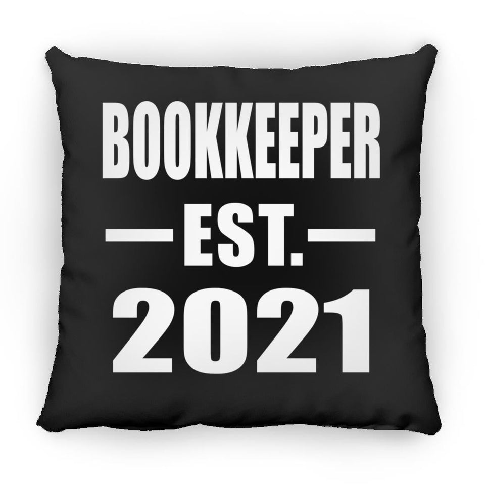 Bookkeeper Established EST. 2021 - Throw Pillow Black