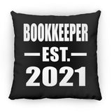 Bookkeeper Established EST. 2021 - Throw Pillow Black