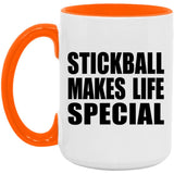 Stickball Makes Life Special - 15oz Accent Mug Orange
