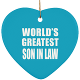 World's Greatest Son In Law - Heart Ornament