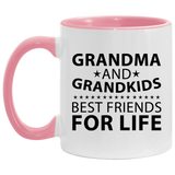Grandma and Grandkids, Best Friends For Life - 11oz Accent Mug Pink
