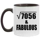 84th Birthday Square Root of 7056 & Fabulous - 11oz Accent Mug Black