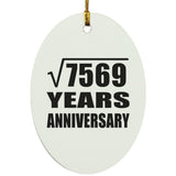 87th Anniversary Square Root of 7569 Years Anniversary - Oval Ornament