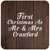 First Christmas As Mr & Mrs Crawford - Drink Coaster D