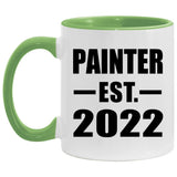 Painter Established EST. 2022 - 11oz Accent Mug Green