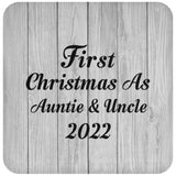 First Christmas As Auntie & Uncle 2022 - Drink Coaster F