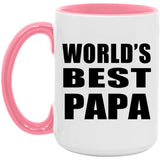 World's Best Papa - 15oz Accent Mug Pink