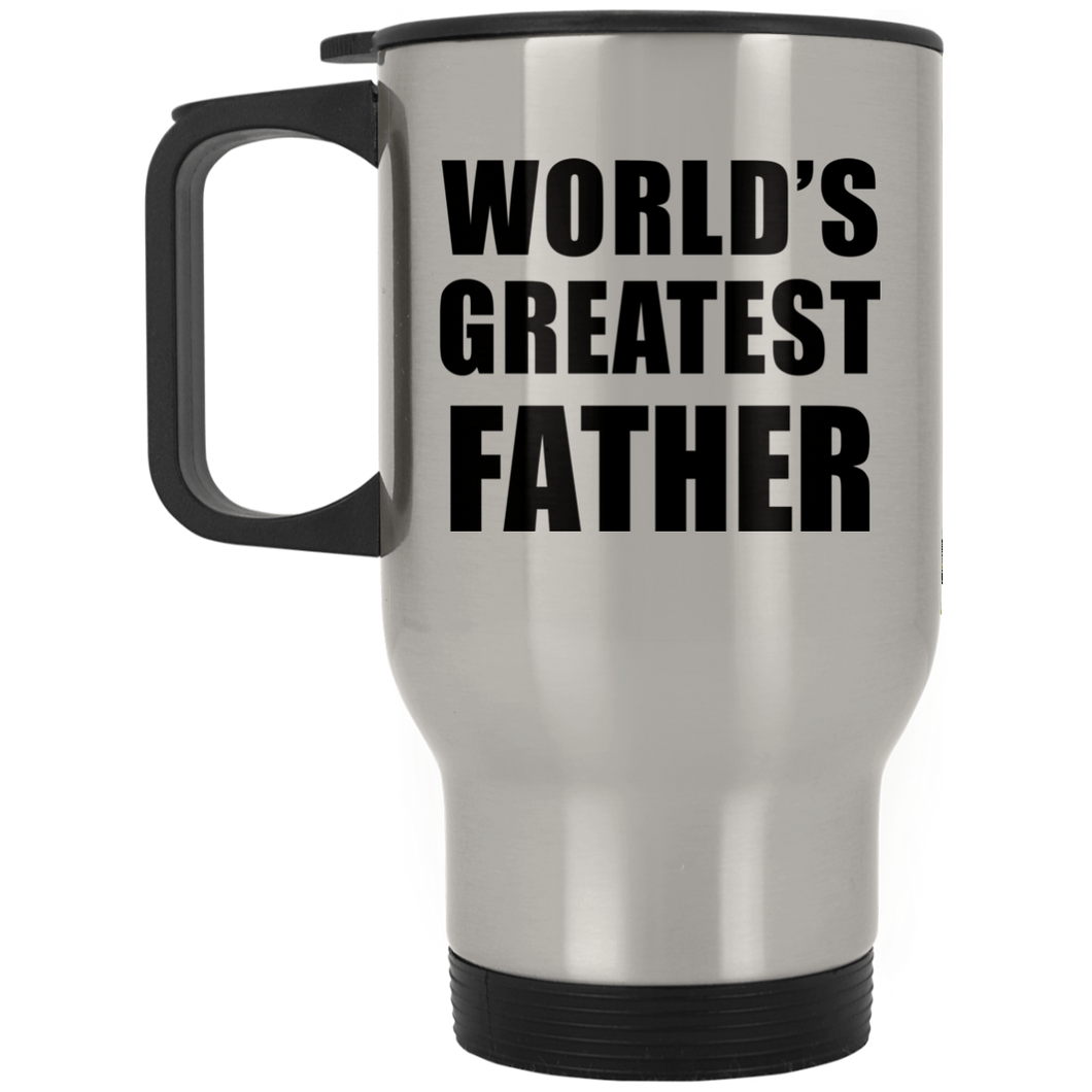 World's Greatest Father - Silver Travel Mug