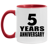 5th Anniversary 5 Years - 11oz Accent Mug Red