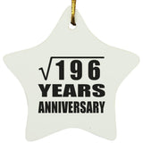 14th Anniversary Square Root of 196 Years Anniversary - Star Ornament