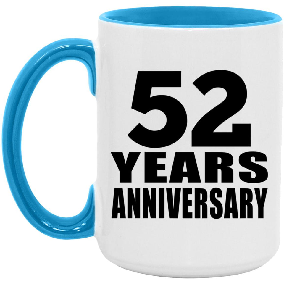 52nd Anniversary 52 Years - 15oz Accent Mug Blue