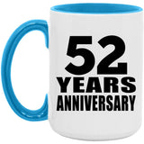 52nd Anniversary 52 Years - 15oz Accent Mug Blue