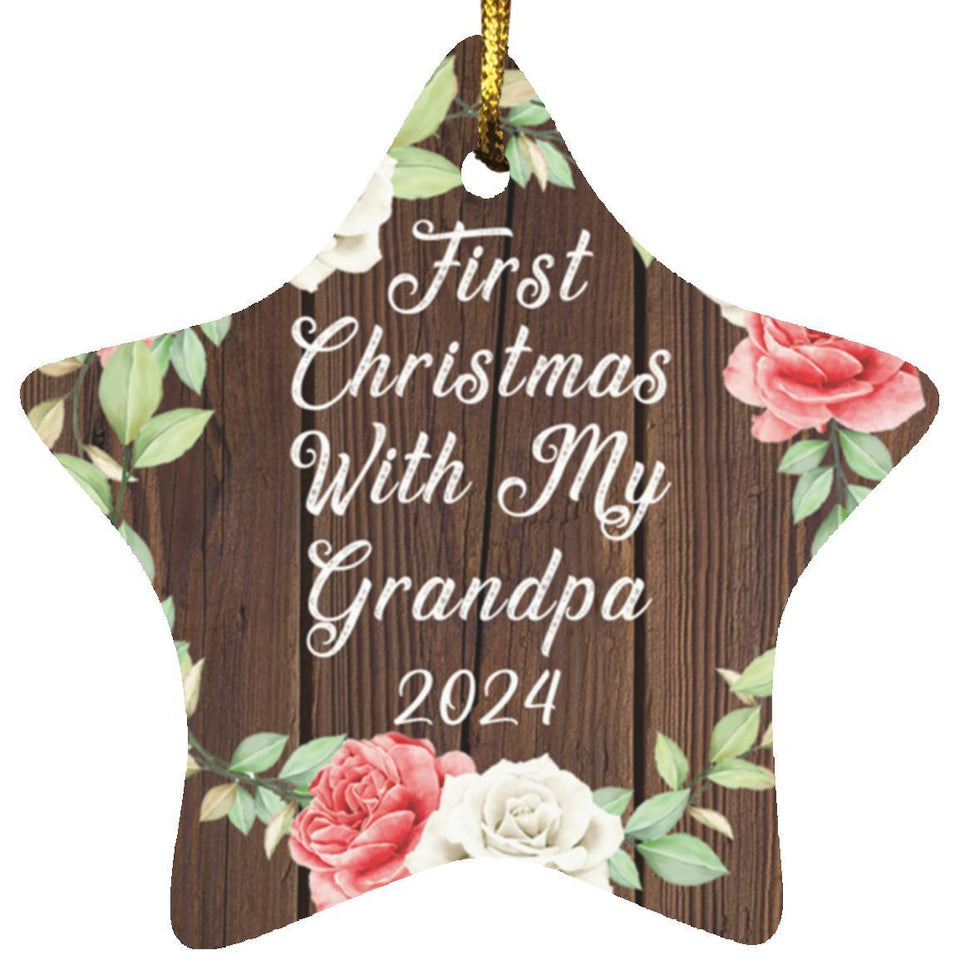 First Christmas With My Grandpa 2024 - Star Ornament A