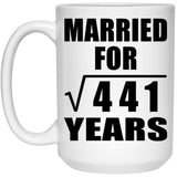 21st Anniversary Married For Square Root of 441 Years - 15oz Coffee Mug