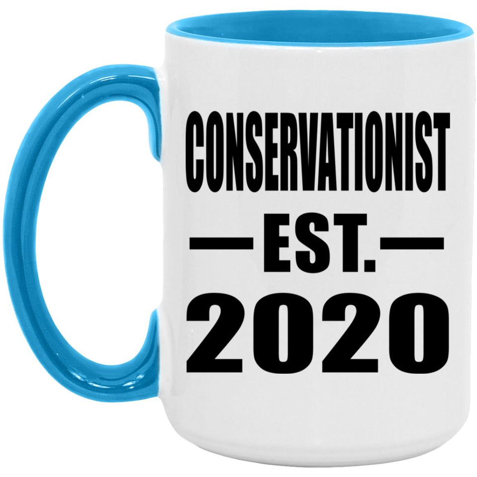 Conservationist Established EST. 2020 - 15oz Accent Mug Blue