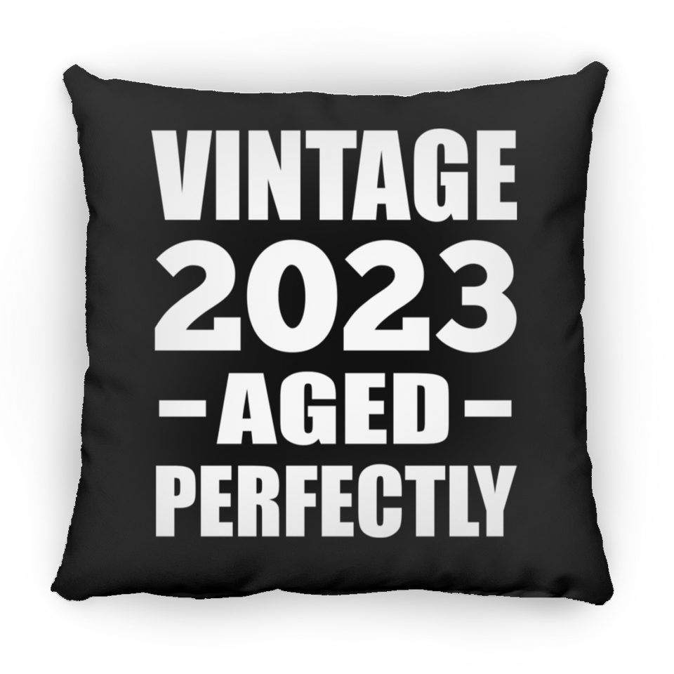 1st Birthday Vintage 2023 Aged Perfectly - Throw Pillow Black