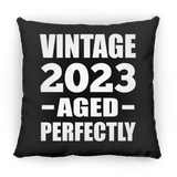 1st Birthday Vintage 2023 Aged Perfectly - Throw Pillow Black