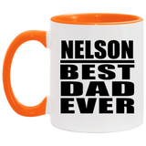 Nelson Best Dad Ever - 11oz Accent Mug Orange
