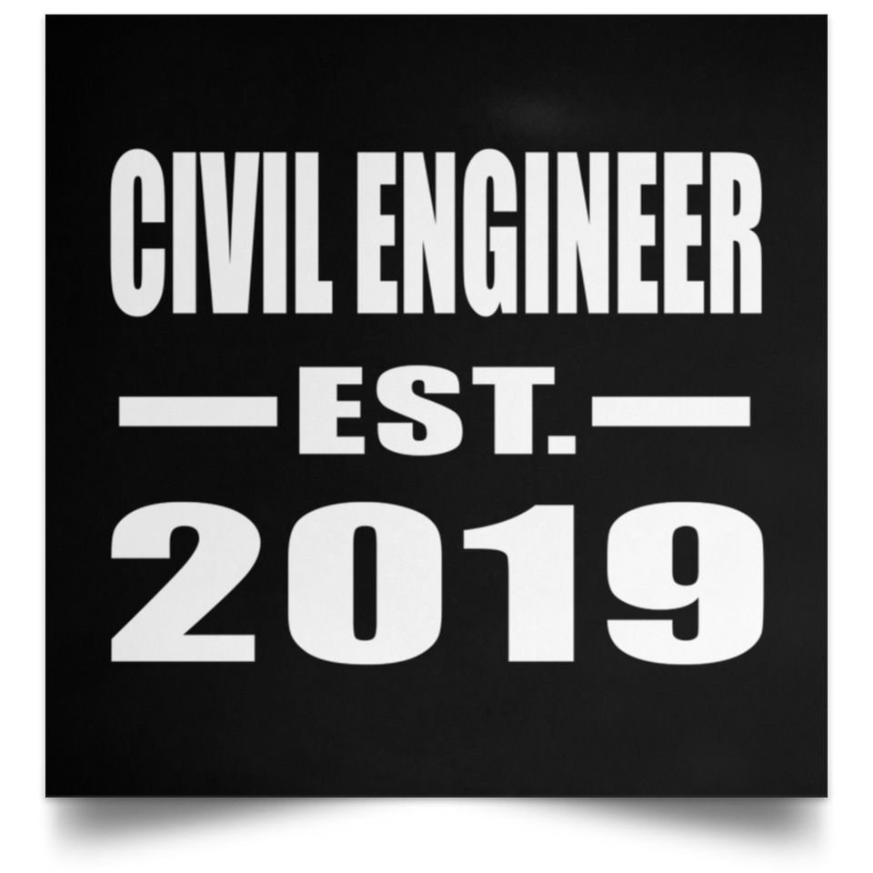 Civil Engineer Established EST. 2019 - Poster Square