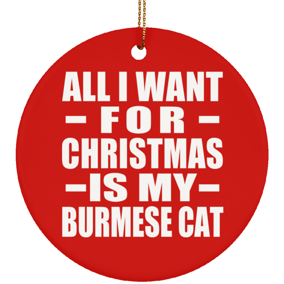 All I Want For Christmas Is My Burmese Cat - Circle Ornament