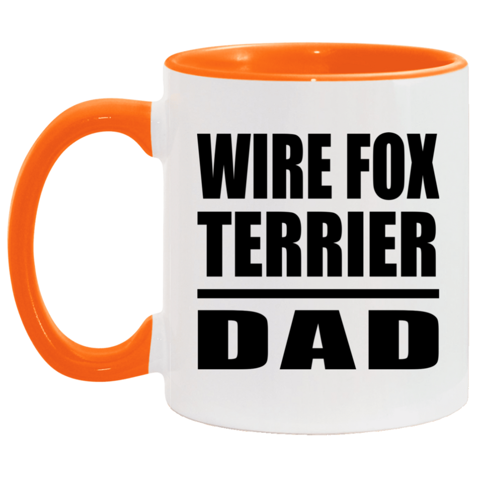 Wire Fox Terrier Dad - 11oz Accent Mug Orange