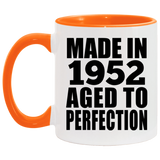 72nd Birthday Made In 1952 Aged to Perfection - 11oz Accent Mug Orange