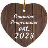 Computer Programmer Established Est. 2023 - Heart Ornament D