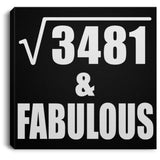 59th Birthday Square Root of 3481 & Fabulous - Canvas Square