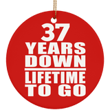 37th Anniversary 37 Years Down Lifetime To Go - Circle Ornament