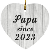 Papa Since 2023 - Heart Ornament F
