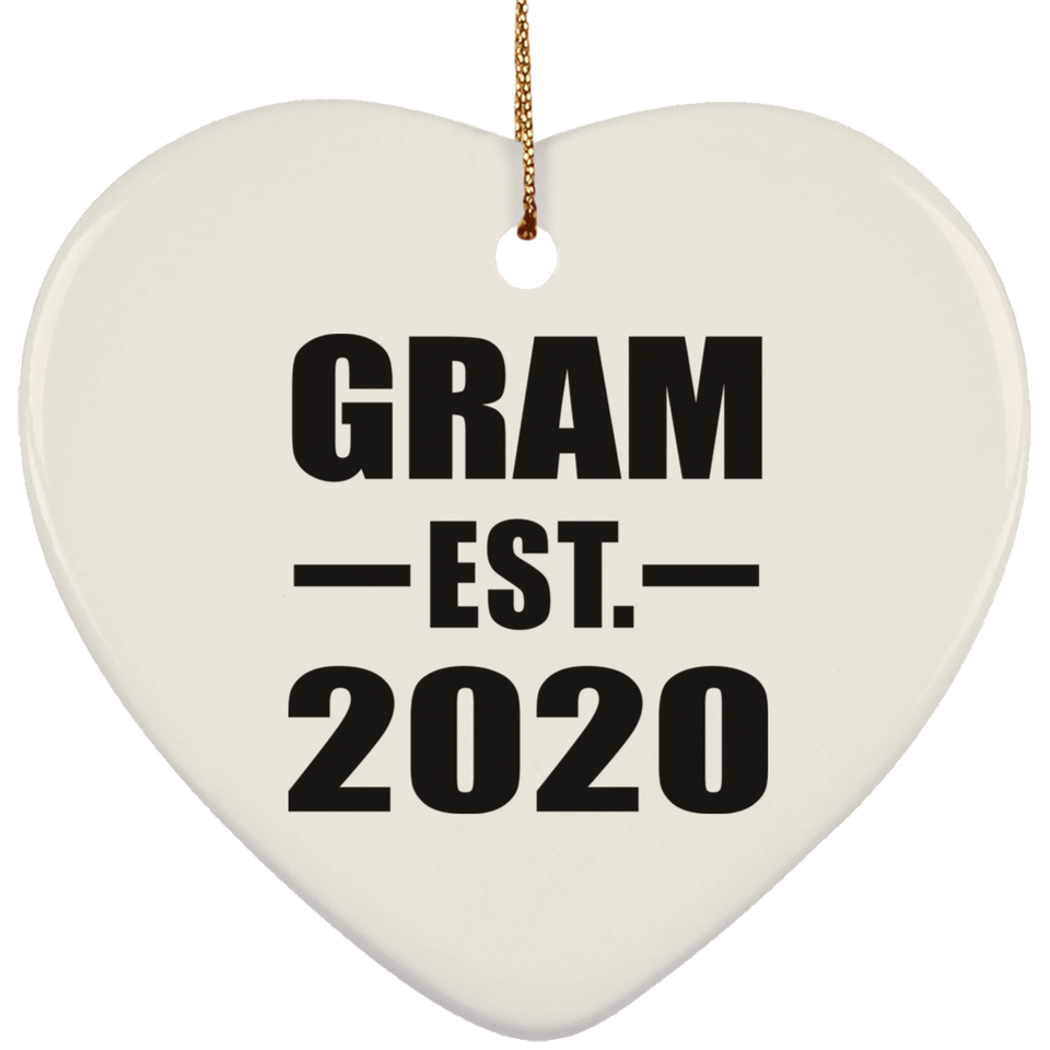 Gram Established EST. 2020 - Heart Ornament