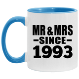 31st Anniversary Mr & Mrs Since 1993 - 11oz Accent Mug Blue