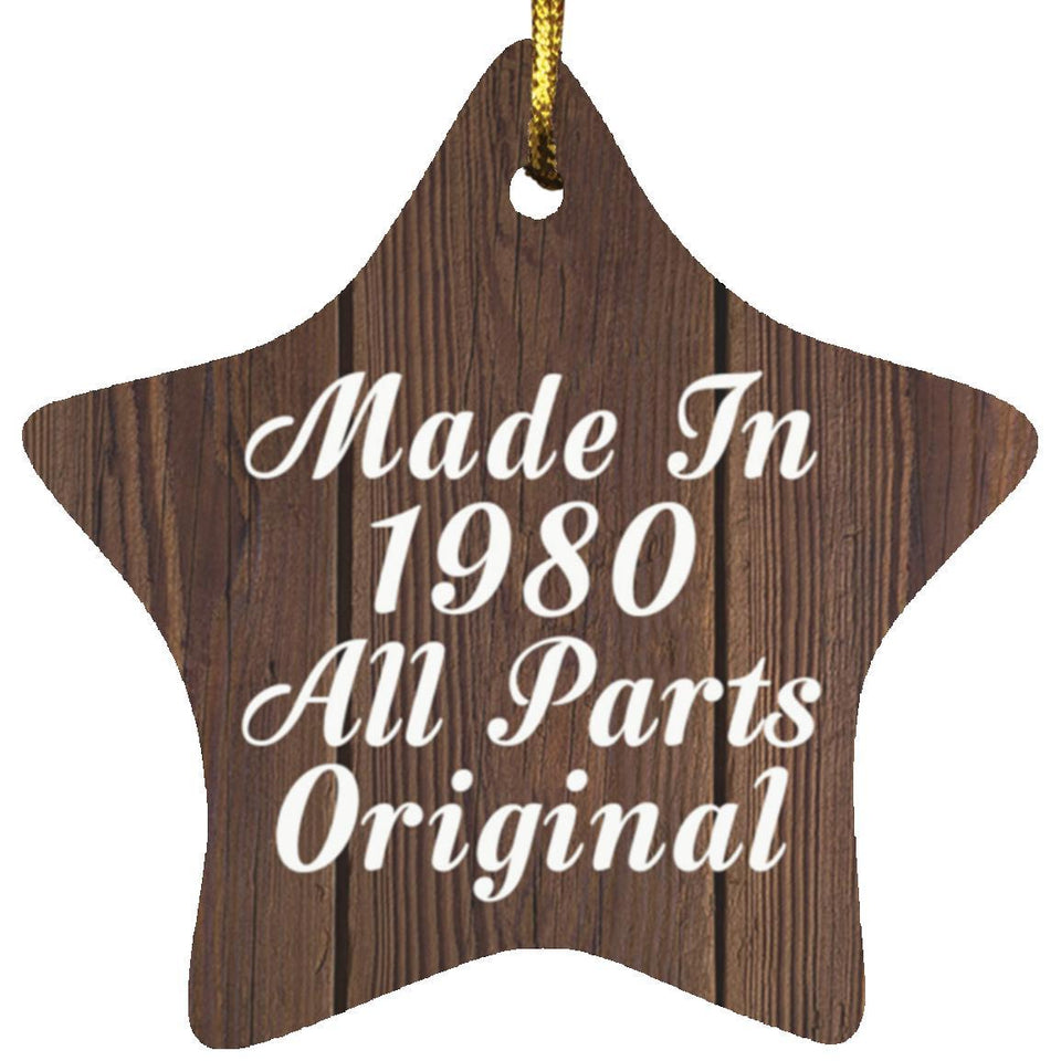 44th Birthday Made In 1980 All Parts Original - Star Ornament D