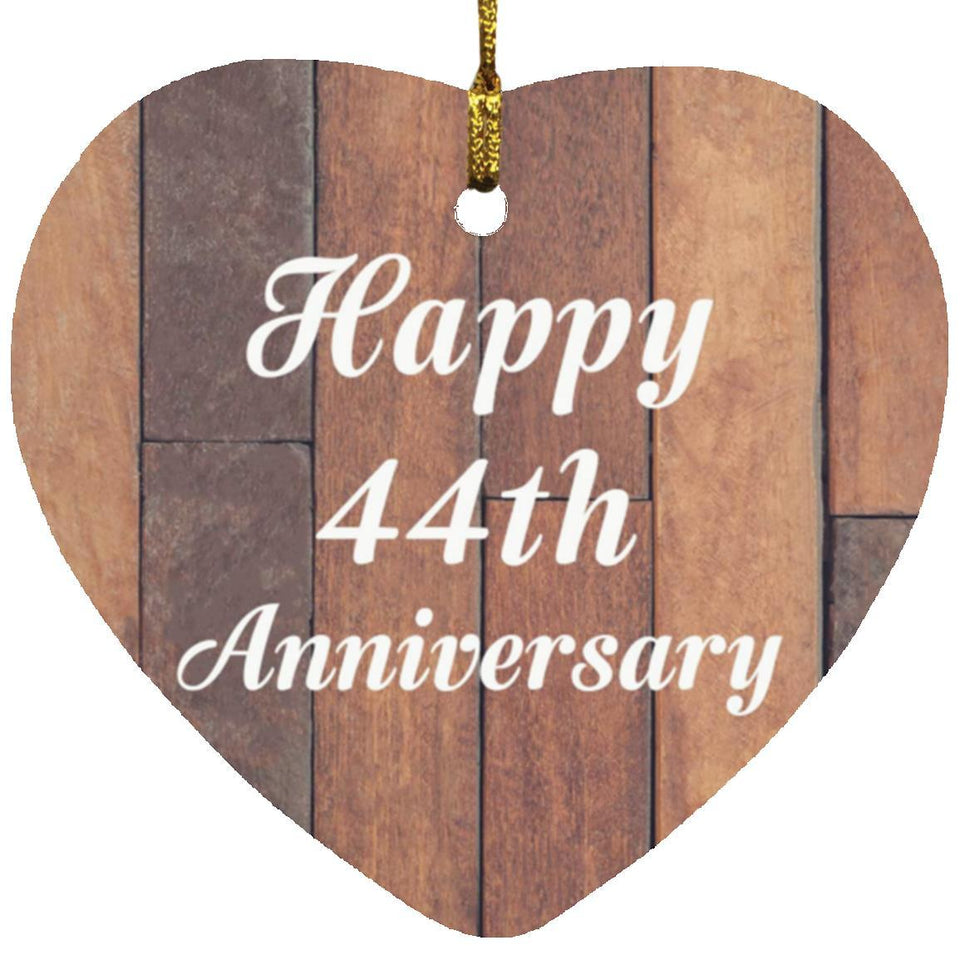 Happy 44th Anniversary - Heart Ornament E
