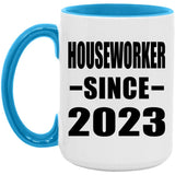 Houseworker Since 2023 - 15oz Accent Mug Blue