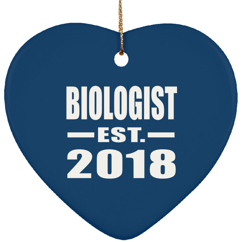 Biologist Established EST. 2018 - Heart Ornament