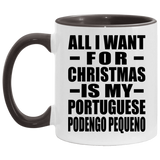All I Want For Christmas Is My Portuguese Podengo Pequeno - 11oz Accent Mug Black