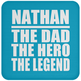Nathan The Dad The Hero The Legend - Drink Coaster