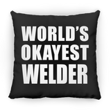 World's Okayest Welder - Throw Pillow Black